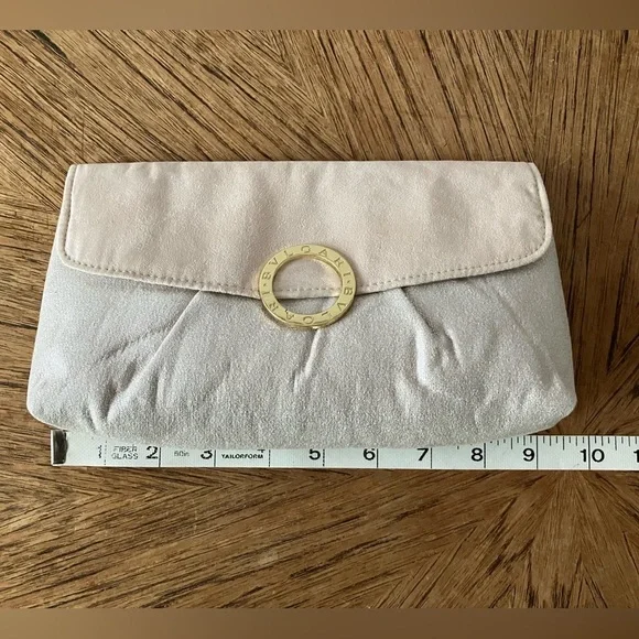 ☄️Cleanrance☄️ New Bvlgari Parfums Satin & Faux Suede Blush Pink Cosmetic Pouch - Picture 9 of 12